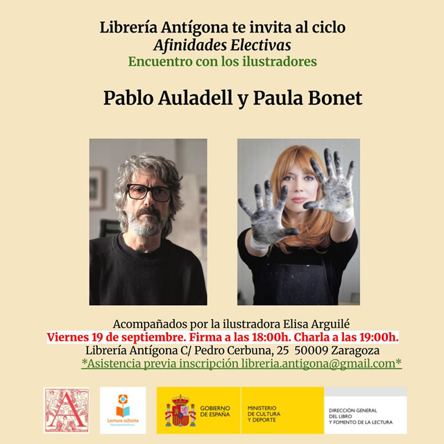 Encuentro entre Paula Bonet y Pablo Auladell en librería Antígona